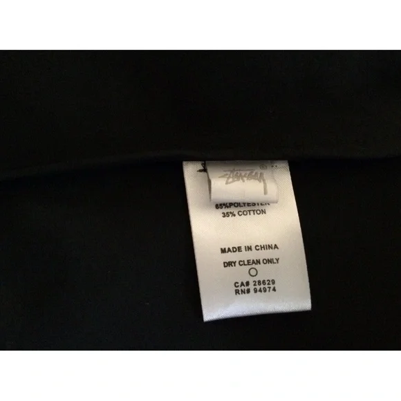 Stussy Double Breasted Men’s Black Trench Coat Size L